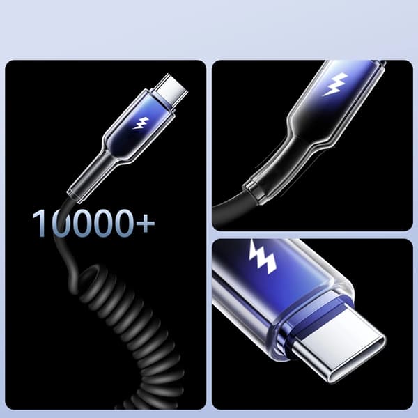 Joyroom S-A43 USB-A - USB-C Kabel 60W 1.5m Crystal Clear Svart