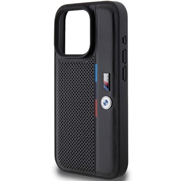 BMW iPhone 15 Pro Mobilskal Perforated Tricolor Line Black