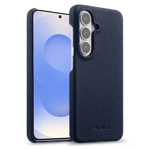MELKCO Mobilskal för Samsung Galaxy S26 Plus Äkta läder Magnetiskt - Mörkblå