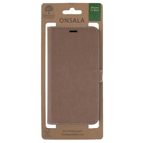 Onsala ECO iPhone 12 Mini Plånboksfodral - Brun Brown