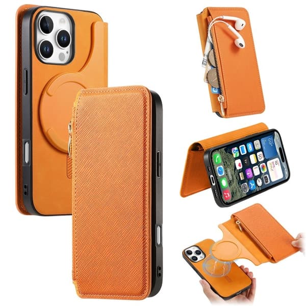 CASENEO iPhone 16 Pro Plånboksfodral Konstläder - Gul