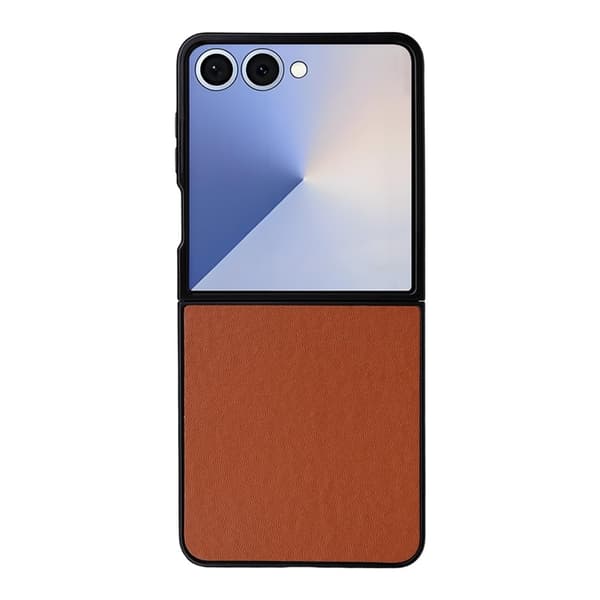 Mobilskal till Galaxy Z Flip7 PU Läder Protective - Brun Brun