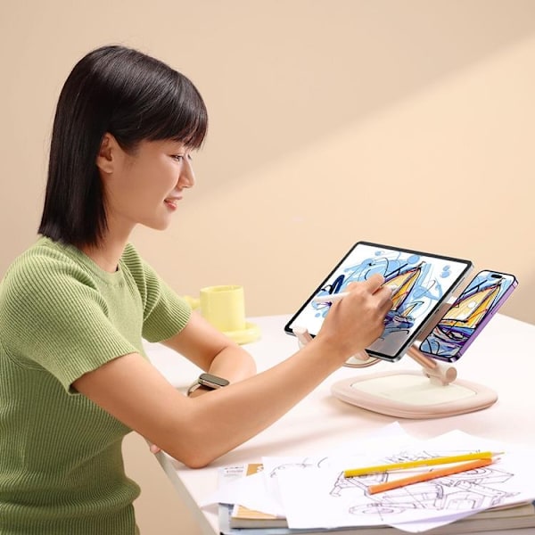 BASEUS Adjustable Tablettställ Seashell - Rosa