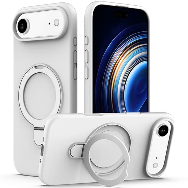Mobilskal till iPhone Air MagSafe Kickstand PC + Silikon - Vit Rosa