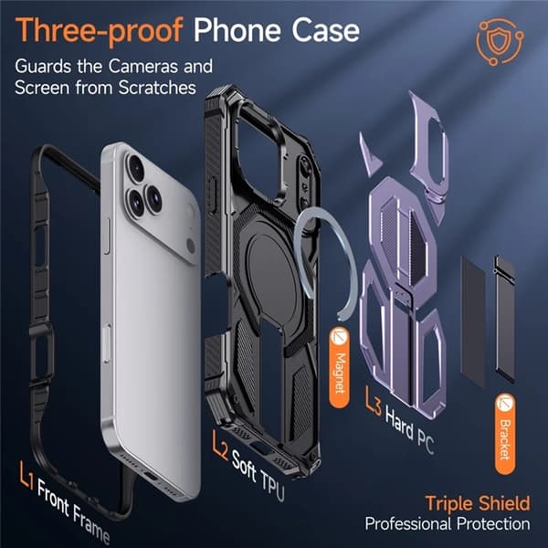 Mobilskal till iPhone 17 Pro Max Magsafe Shockproof - Lila Lila