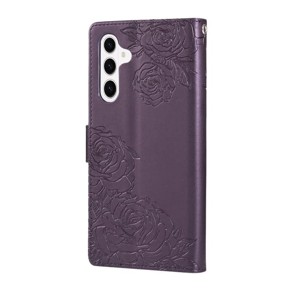 Plånboksfodral för Samsung Galaxy S26 Plus Konstläder 3 kortfack - Mörklila