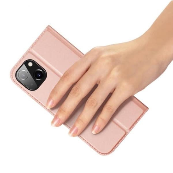 DUX DUCIS Skin Pro iPhone 15 Plus Plånboksfodral PU Läder - Rosa
