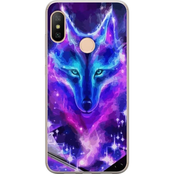 Mobilcover til Xiaomi Redmi 6 Pro med Neon Ulv