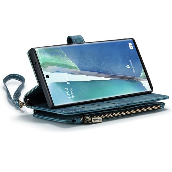 CASEME Konstläder Plånboksfodral för Samsung Galaxy Note20 Ultra - Blå