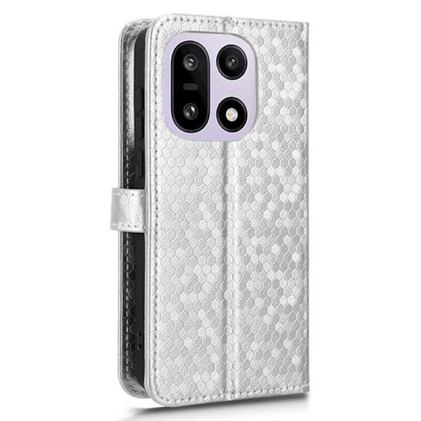 OnePlus 15 5G Konstläder Plånboksfodral Dot Pattern Imprint - Silver Svart
