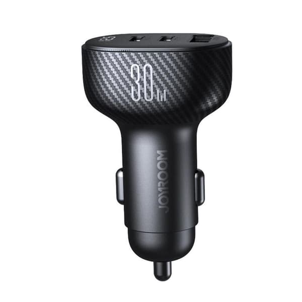 Joyroom Billader 30W 2x USB-C USB-A med Display - Sort Black