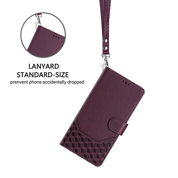 Nothing Phone (3a) Plånboksfodral Imprinted Honeycomb RFID Lila