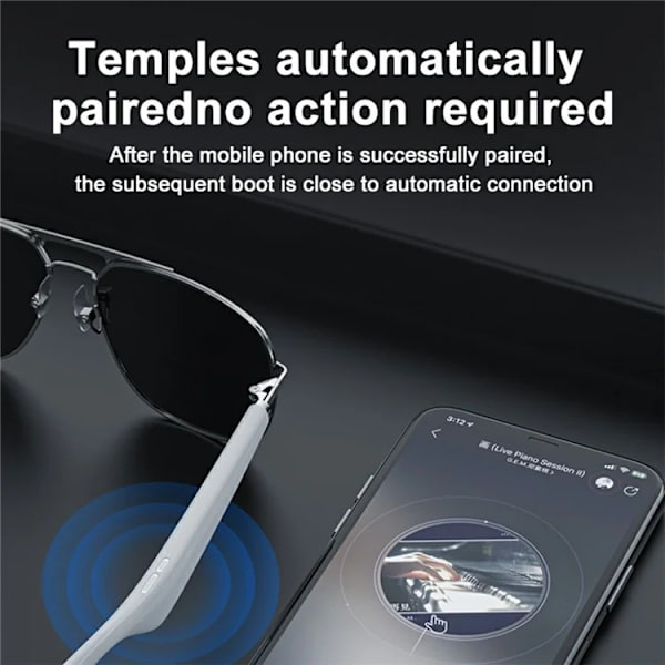 Polariserade Smarta Glasögon Bluetooth G01-01 - Vit