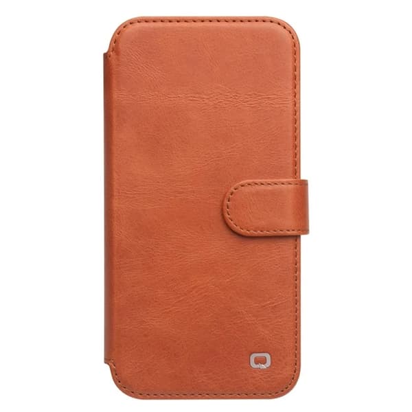 QIALINO iPhone 13 Mini Plånboksfodral Äkta läder - Brun Brun