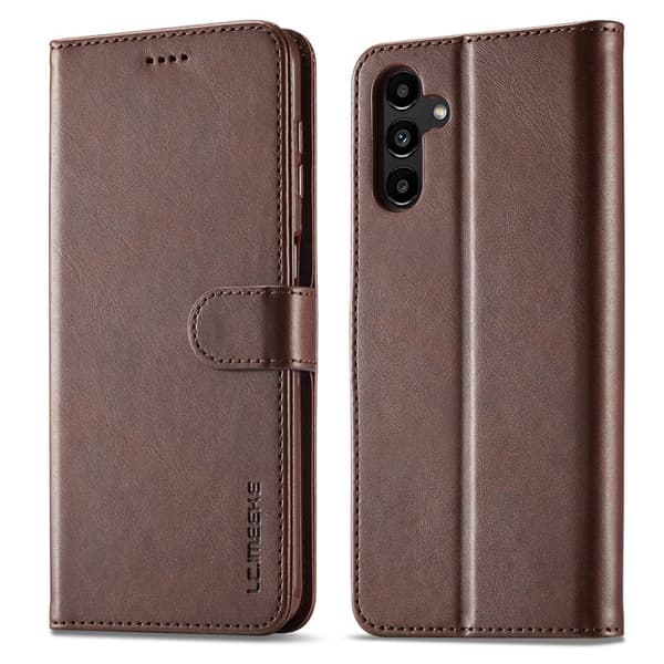LC.IMEEKE Samsung Galaxy S23 FE Plånboksfodral Konstläder - Brun