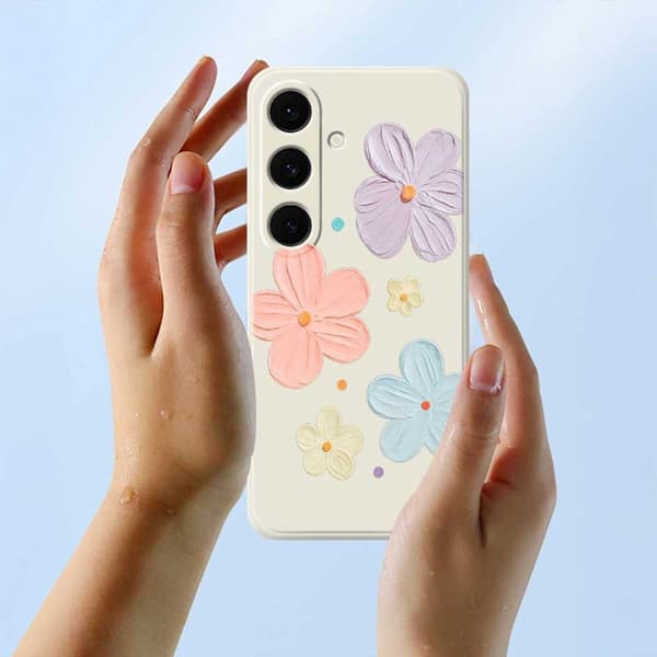 Mobilskal för Samsung Galaxy S26 Plus TPU Blommönster - Svart