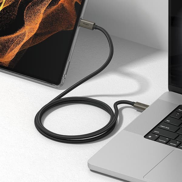 Ringke USB-C - USB-C -kaapeli 2m - Musta Svart