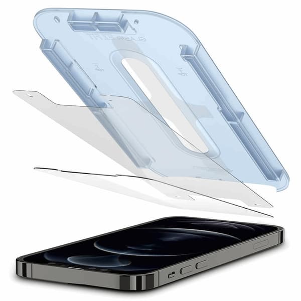 SPIGEN Ez Fit 2-Pack Härdat Glas Skärmskydd.Tr iPhone 12 & 12 Pr Transparent