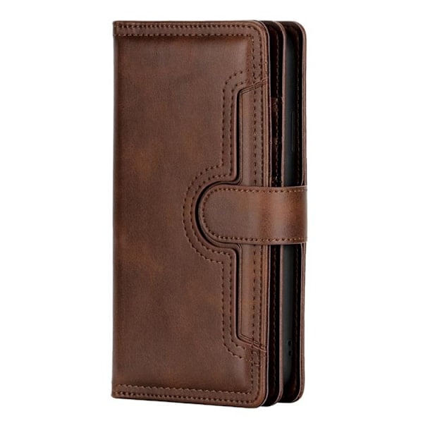 iPhone 14 Pro Max Plånboksfodral Äkta Läder Flip - Coffee