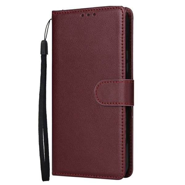 Samsung Galaxy S26 / S26 Pro Plånboksfodral Ställ Konstläder - Vinröd