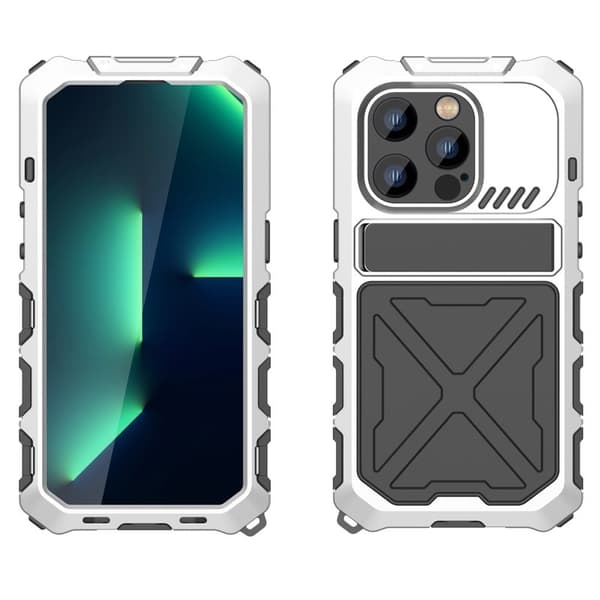 R-JUST Mobilskal till iPhone 14 Pro i Silikon och Metall - Silver