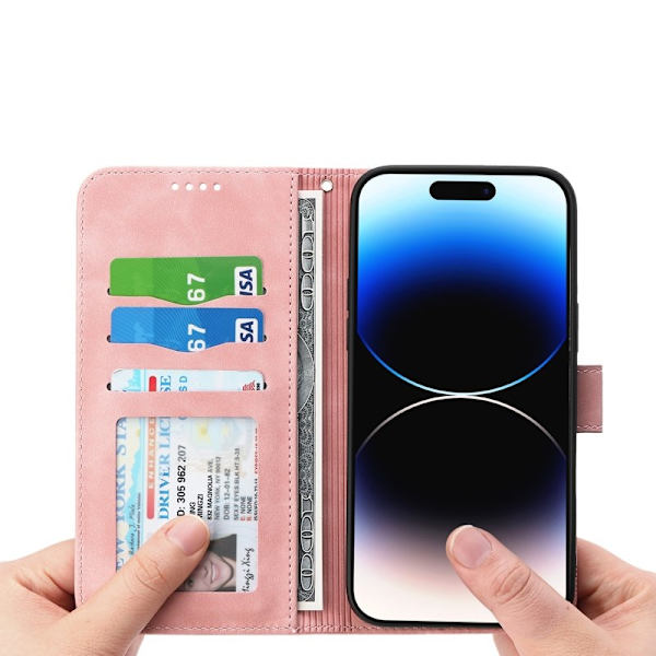DIERFENG DF-03 iPhone 17 Plånboksfodral Konstläder - Rosa