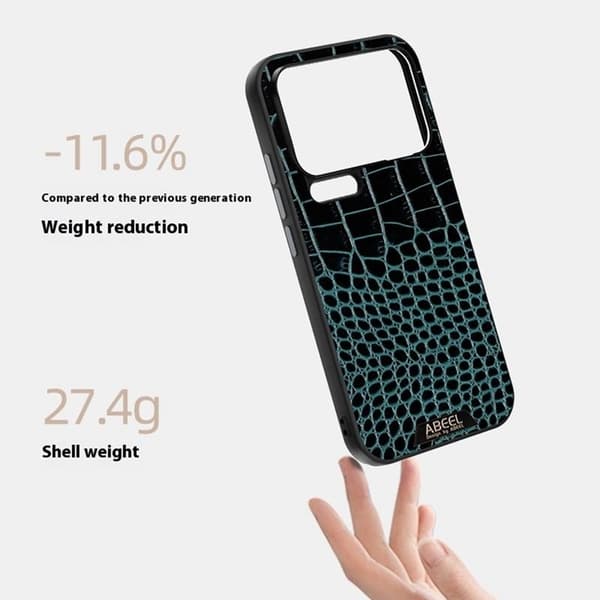 ABEEL Mobilskal till Xiaomi 17 Pro MagSafe Kroko Textur Svart