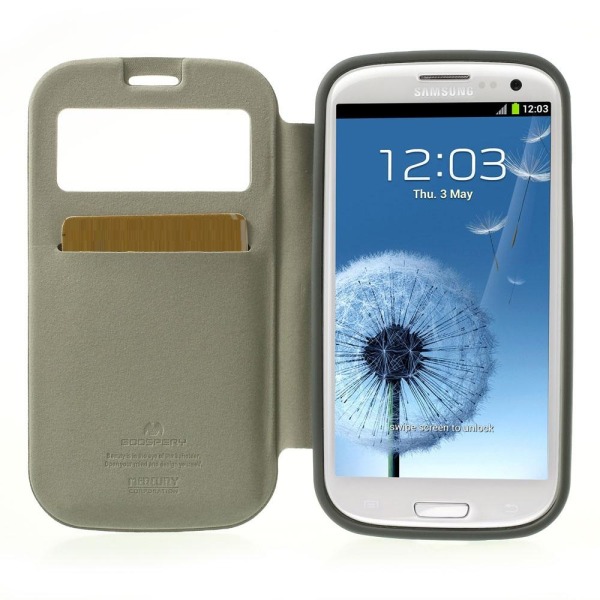 Mercury Bumper View Plånboksfodral till Samsung Galaxy S3 (Vit) Vit