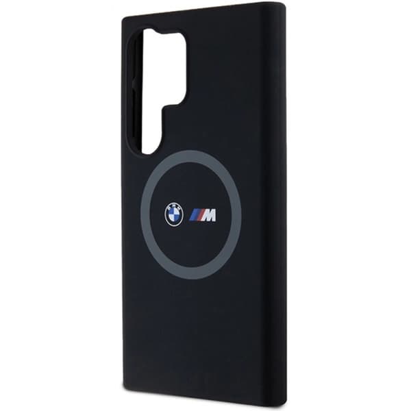 BMW Galaxy S24 Ultra Mobilskal Magsafe M Silikon Printed Ring - Sort Black