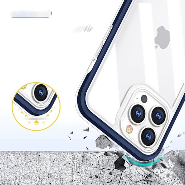 iPhone 13 Pro Max Skal Clear 3in1 - Blå