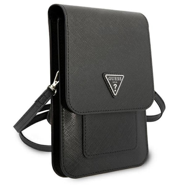 Guess Halsbandsfodral Saffiano Triangle - Svart Svart