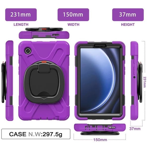 Mobilskal till Galaxy Tab A9 Kickstand Handle Grip - Lila Lila