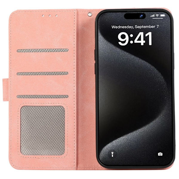 ABEEL iPhone 15 Pro Plånboksfodral RFID-Skydd - Rosa