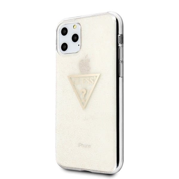 Guess Taske til iPhone 11 Pro Glitter Triangle - Guld Yellow