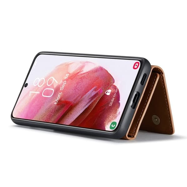DG.MING Konstläder Plånboksfodral för Samsung Galaxy S23+ - Brun
