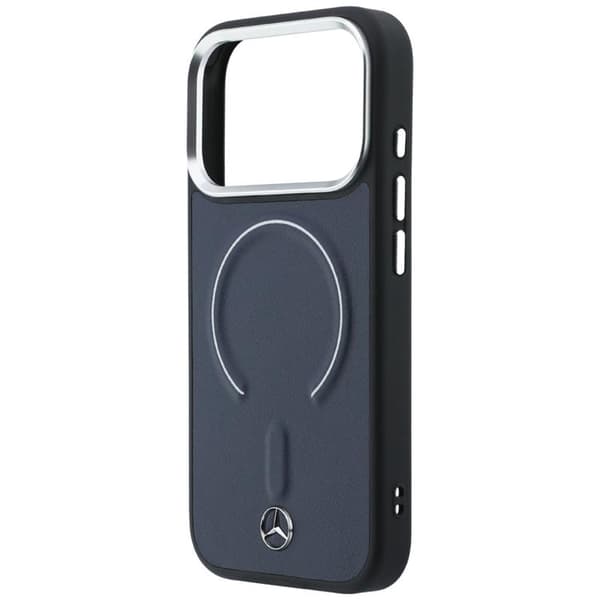 Mercedes Mobilskal För iPhone 17 Pro Max MagSafe Läder 3D - Marinblå