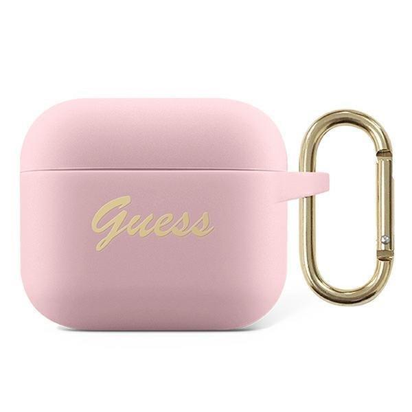 Guess Silicone Vintage Script Skal AirPods 3 - Rosa Rosa