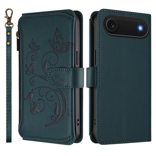 iPhone Air Plånboksfodral Butterfly Floral Imprint - Grön Grön