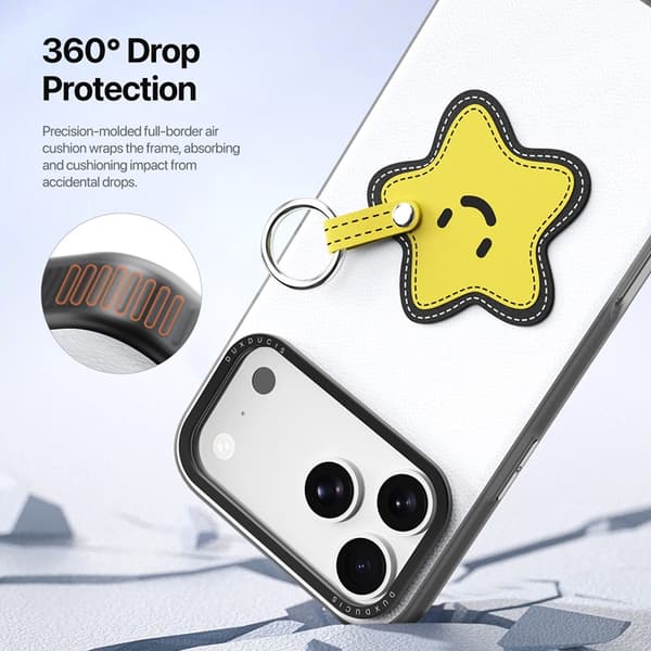 DUX DUCIS Mobilskal till iPhone 17 Pro Max Fingerring/Rem Luvy Series Vit