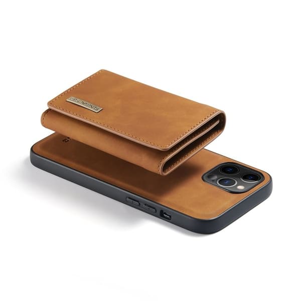 DG.MING M1 Series Plånboksfodral Konstläder för iPhone 13 Pro Max - Brun