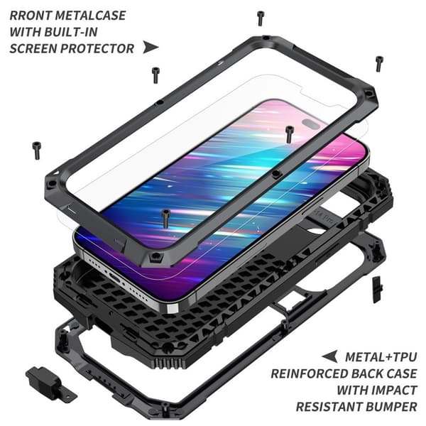 R-JUST Mobilskal till iPhone 14 Pro Hybrid Shockproof Svart