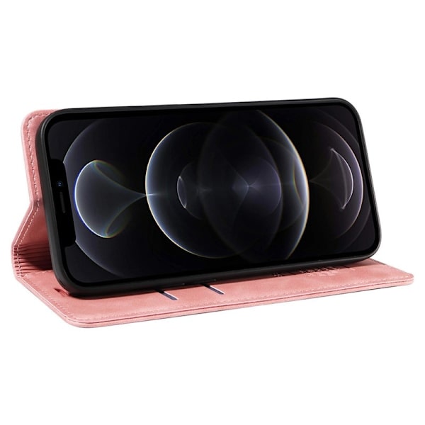 BETOPNICE 003 iPhone 12 Pro Max Plånboksfodral Konstläder - Rosa