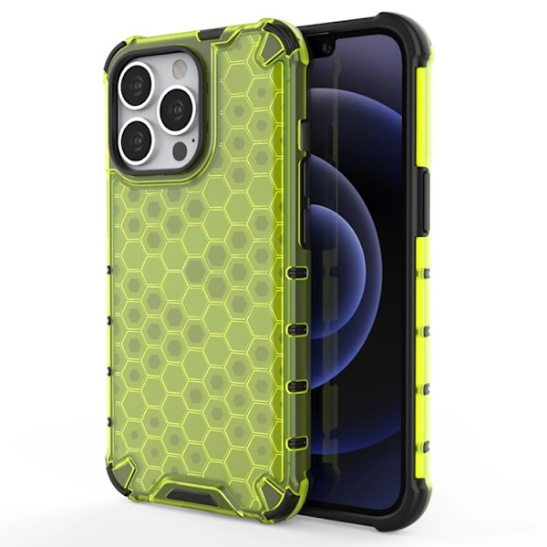 Telefontaske til iPhone 13 Pro Honeycomb Armor - Grøn