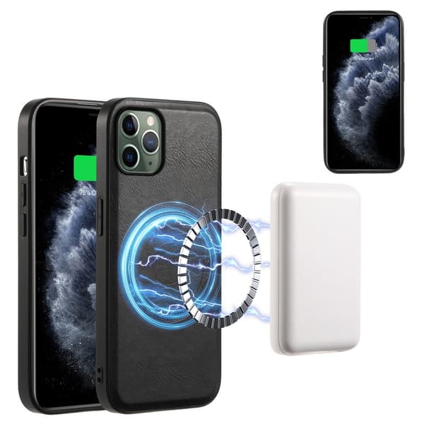 DENIOR Mobilskal till iPhone 11 Pro PU Läder Med Magnet Svart