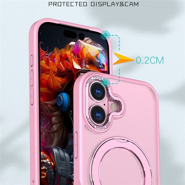 Mobilskal till iPhone 17 MagSafe TPU + Acrylic Kickstand - Rosa Rosa