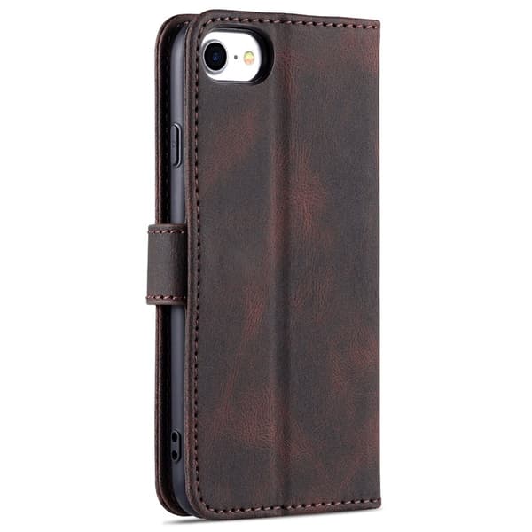 AZNS iPhone SE (2022)/SE (2020)/8/7 Plånboksfodral Konstläder - Brun
