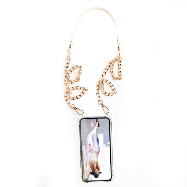 Boom iPhone 12 & 12 Pro skal med mobilhalsband- ChainStrap Beige Beige