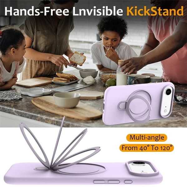 Mobilskal till iPhone Air MagSafe Kickstand PC + Silikon - Lila Lila