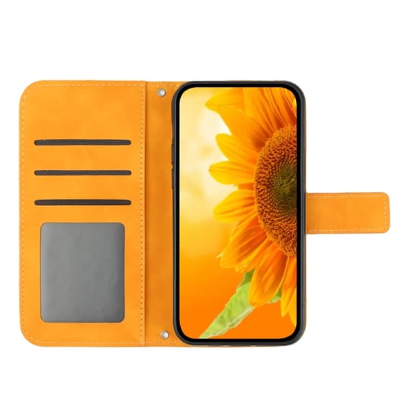 OnePlus 15 Plånboksfodral Sunflower Imprint Konstläder Gul