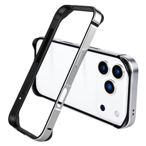 Mobilskal till iPhone 17 Pro Max Bumper Ultra Thin Metal TPU - Silver Silver